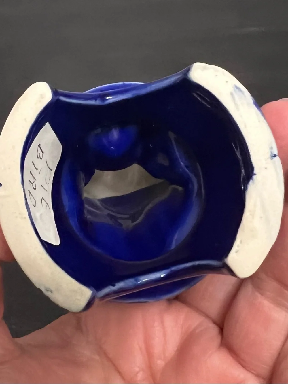 VTG Boyd Glass Cobalt Blue Eagle Pie Bird Vent 4.75” Diamond B USA Unique